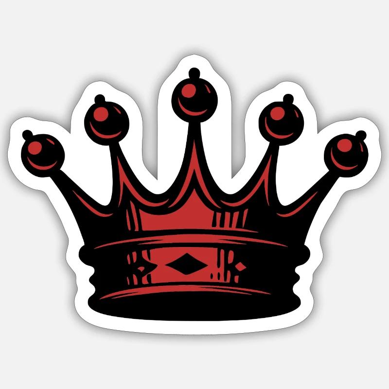 Silhouette de couronne rouge - Sticker taille S (10 x 10 cm) - blanc mat