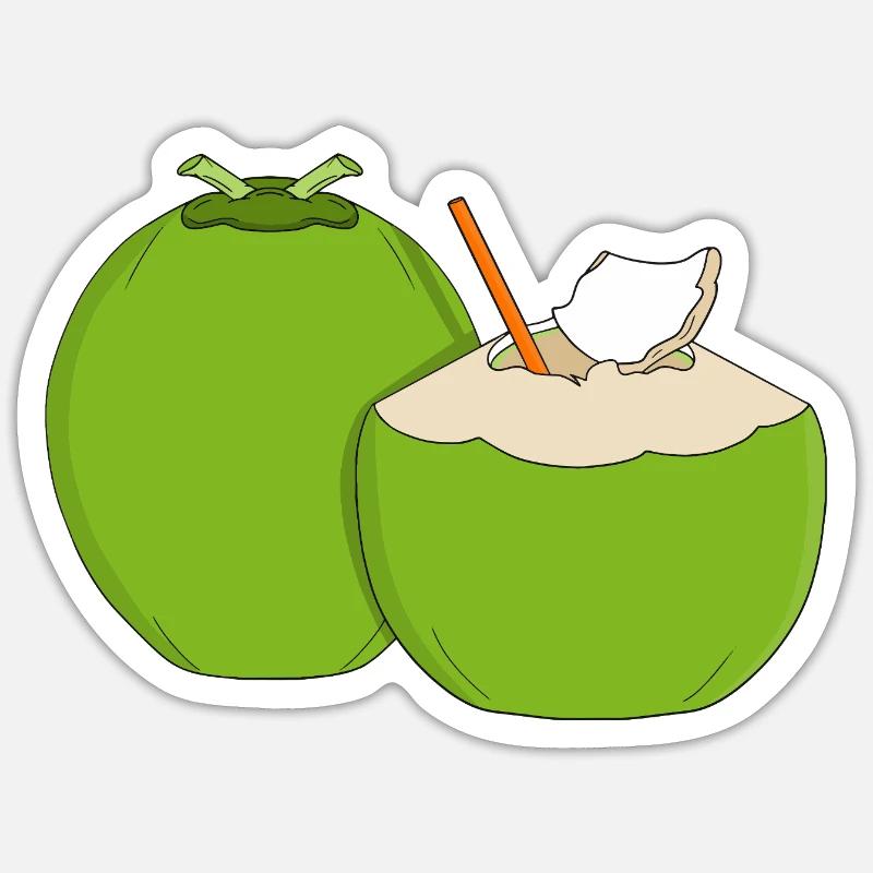 Emerald Coconut Splash - Sticker Größe S (10 x 10 cm) - Mattweiß