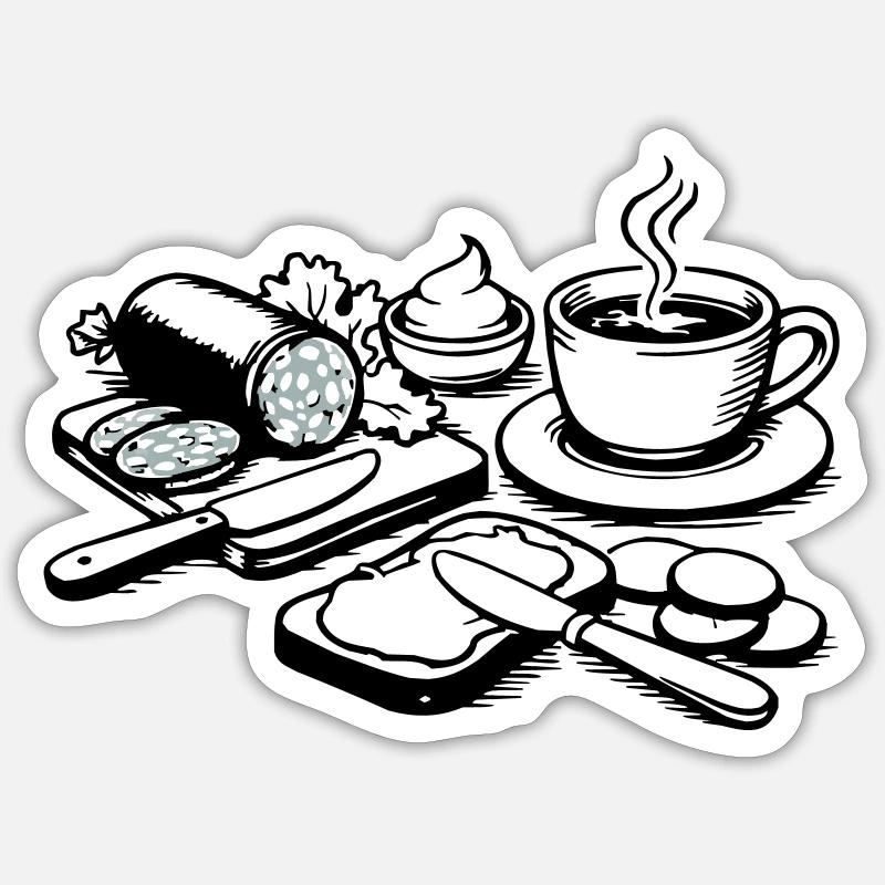 Mahlzeit - Sticker Größe S (10 x 10 cm) - Mattweiß