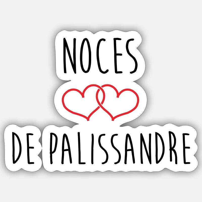 Noces de Palissandre 65 Ans Union - Sticker taille S (10 x 10 cm) - blanc mat