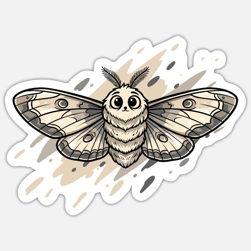Moth Moth Illustration Sticker size S (10 x 10 cm)