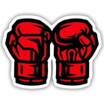 Symbole des gants de boxe Boxe - Sticker taille S (10 x 10 cm) - blanc mat - Devant