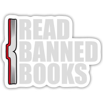 Read Banned Books Verbotene Bücher Lesen Freiheit - Sticker size S (10 x 10 cm) - white matte - Front