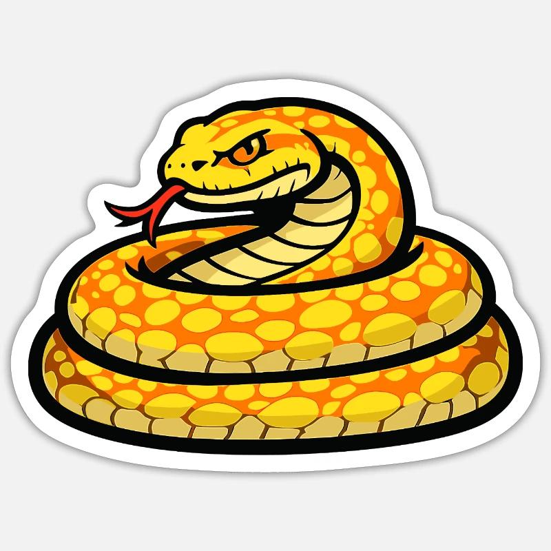 Sunny Snake Neon Pattern Sticker size S (10 x 10 cm)
