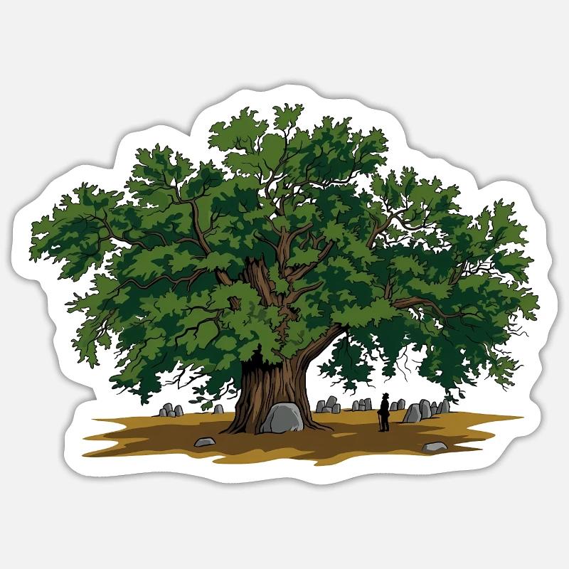 Eiche Sticker Größe S (10 x 10 cm)