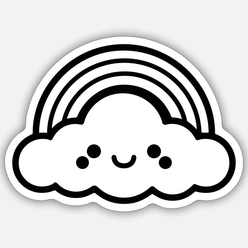 rainbow - Sticker size S (10 x 10 cm) - white matte