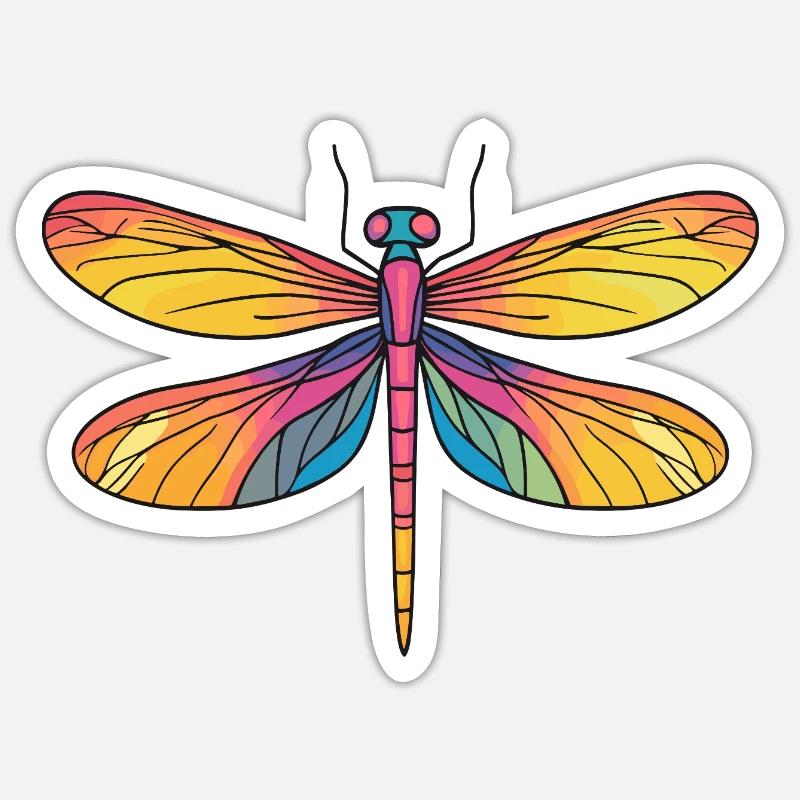 Ailes de Libellule arc-en-ciel Sticker taille S (10 x 10 cm)