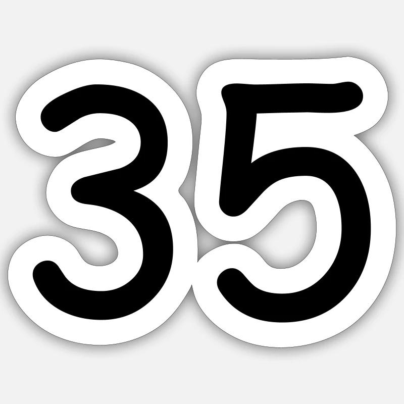 35 - Sticker Größe S (10 x 10 cm) - Mattweiß