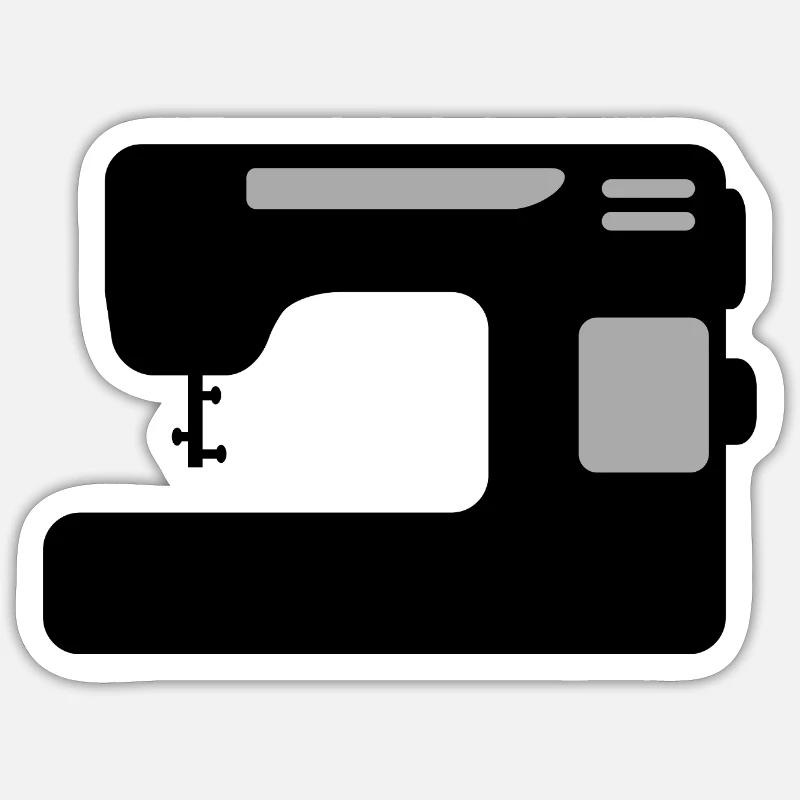 machine à coudre - Sticker taille S (10 x 10 cm) - blanc mat