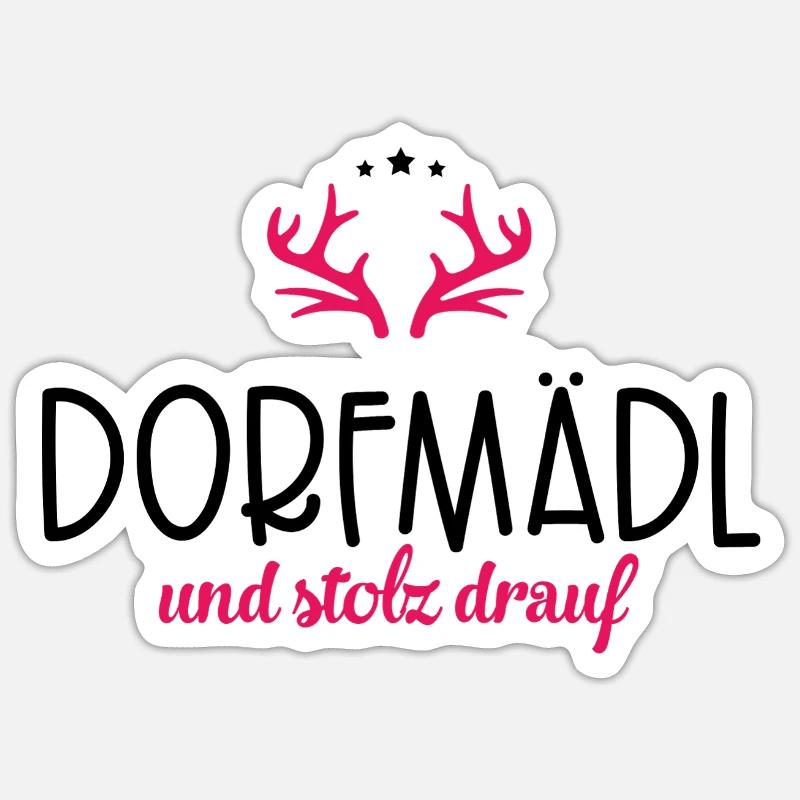 Dorfmädl - Sticker Größe S (10 x 10 cm) - Mattweiß