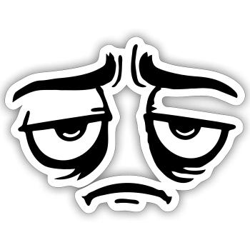 Mürrisches Trauriges Enttäuschtes Gesicht Lustig - Sticker taille S (10 x 10 cm) - blanc mat - Devant