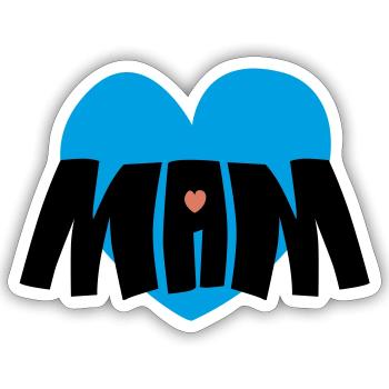 Cœur de maman - Sticker taille S (10 x 10 cm) - blanc mat - Devant