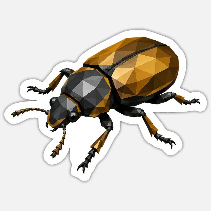 Geometric Low-Poly Insect - Sticker size S (10 x 10 cm) - white matte
