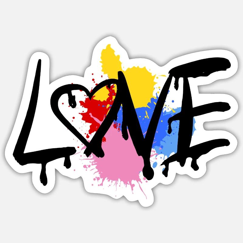 Love - Sticker Größe S (10 x 10 cm) - Mattweiß