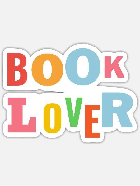 Buchliebhaber Farbenfrohes Wortbild - Sticker Größe S (10 x 10 cm) - Mattweiß