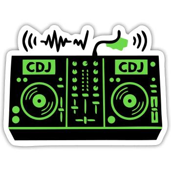 DJ Mixer Mischpult Techno Festival Raver - Sticker size S (10 x 10 cm) - white matte - Front