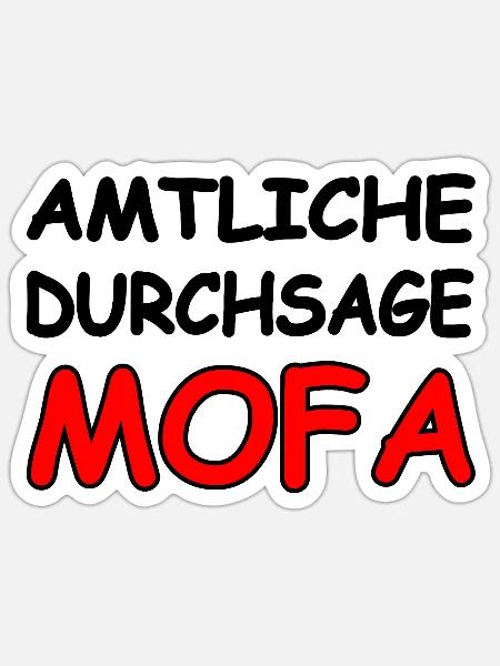 Mofa - Sticker Größe S (10 x 10 cm) - Mattweiß