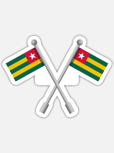 Togolesische Flagge - Sticker Größe S (10 x 10 cm) - Mattweiß