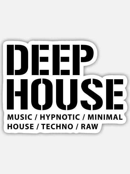 Deep-House-Musik - Sticker Größe S (10 x 10 cm) - Mattweiß