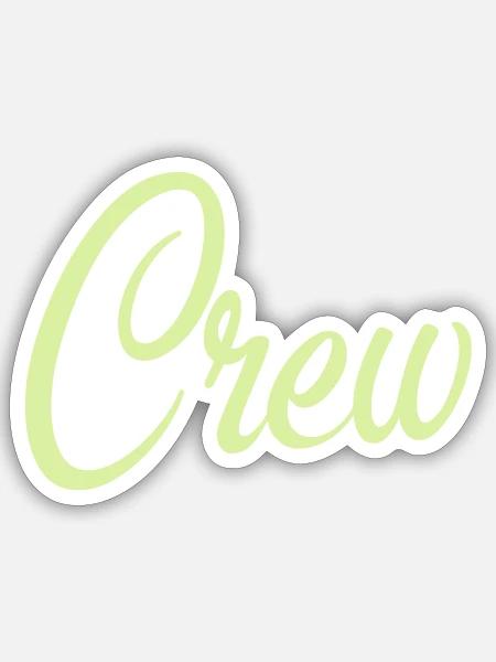 Crew Script Pastellgrün - Sticker Größe S (10 x 10 cm) - Mattweiß