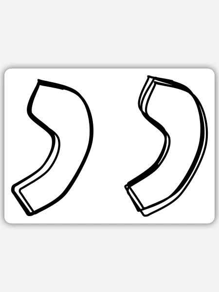 Anführungszeichen handgezeichnet - Sticker Größe S (10 x 10 cm) - Mattweiß