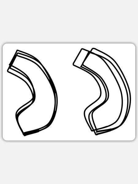 Anführungszeichen oben handgezeichnet - Sticker Größe S (10 x 10 cm) - Mattweiß