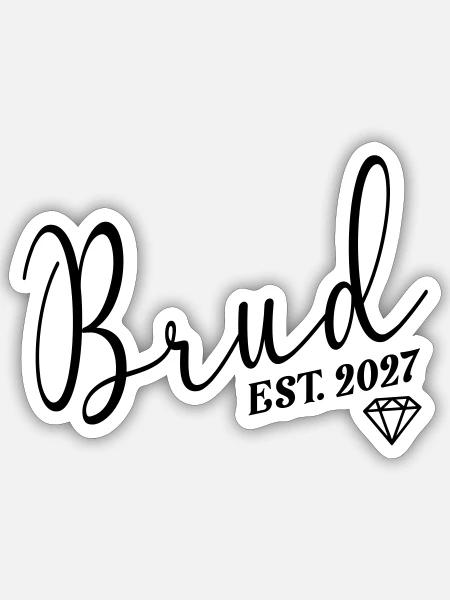 Schwedische Braut 2027 - Sticker Größe S (10 x 10 cm) - Mattweiß