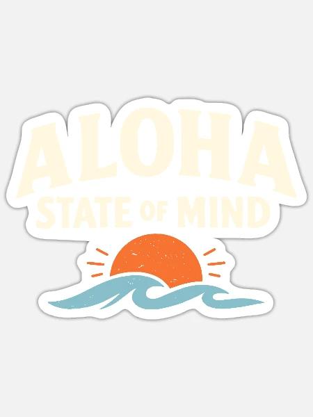 Aloha-Geisteszustand - Sticker Größe S (10 x 10 cm) - Mattweiß