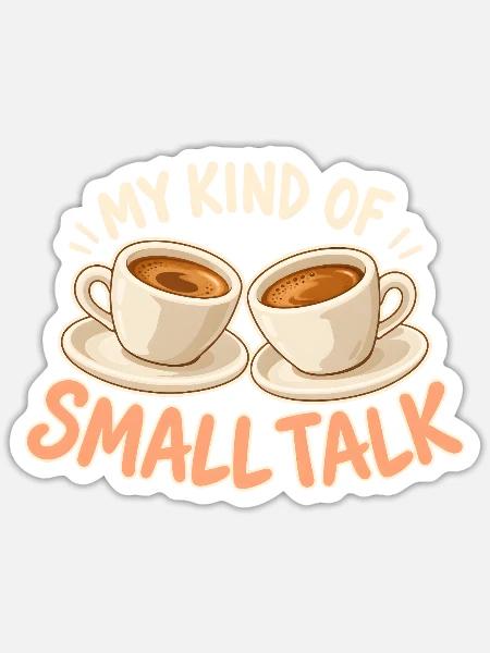 Zwei Espressotassen für die Kaffeerunde - Sticker Größe S (10 x 10 cm) - Mattweiß