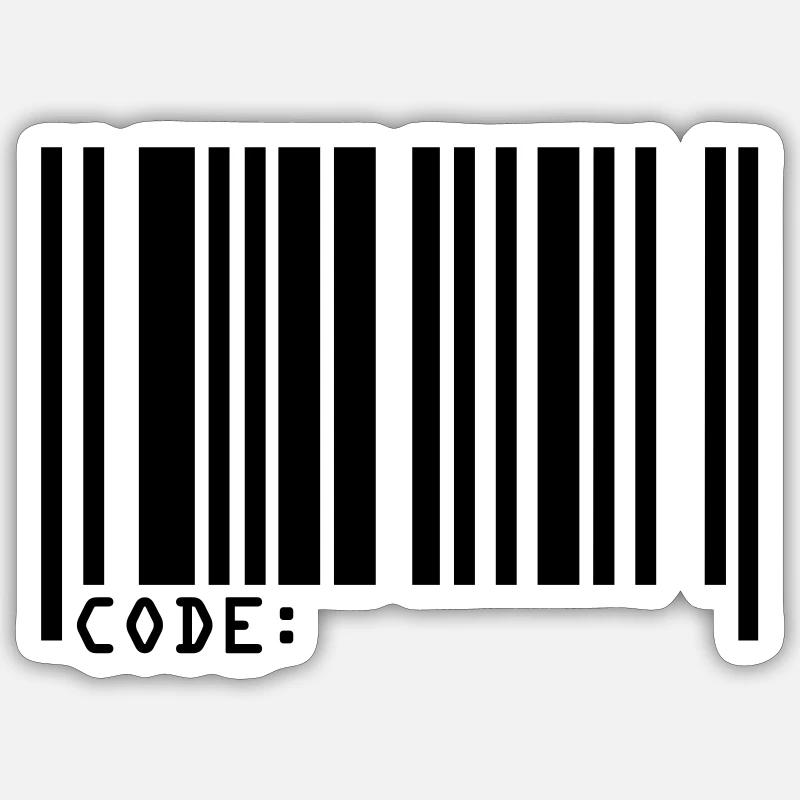 barcode - Sticker taille S (10 x 10 cm) - blanc mat