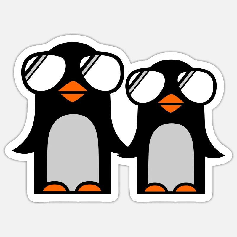 funky penguins Sticker taille S (10 x 10 cm)