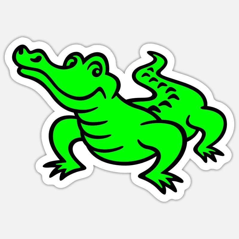 Crocodile (a) - Sticker Größe S (10 x 10 cm) - Mattweiß