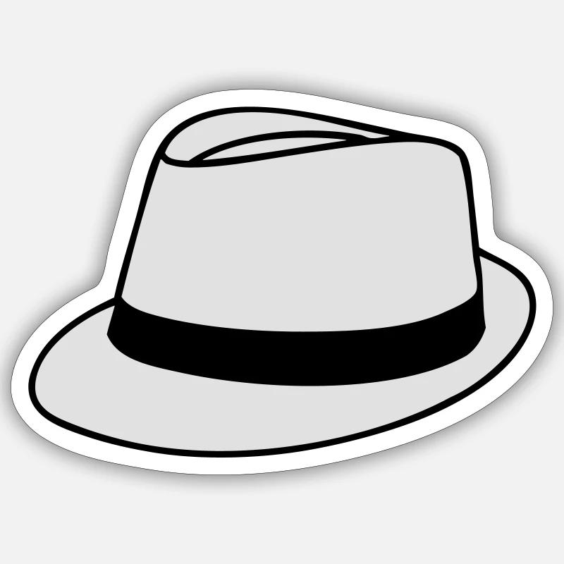 Chapeau - Sticker taille S (10 x 10 cm) - blanc mat