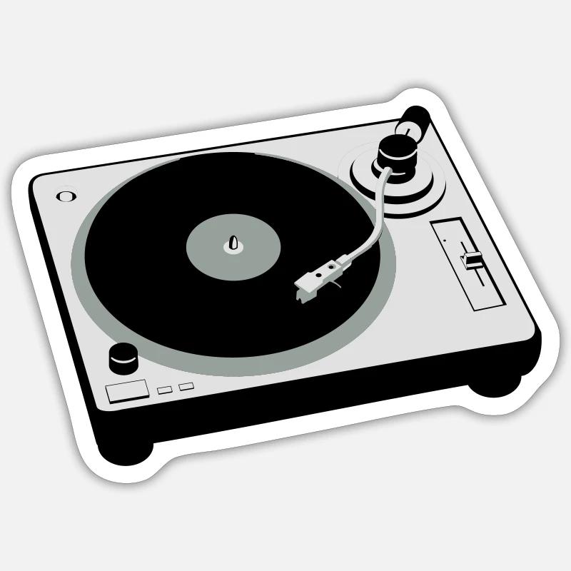 Turntable - Sticker Größe S (10 x 10 cm) - Mattweiß