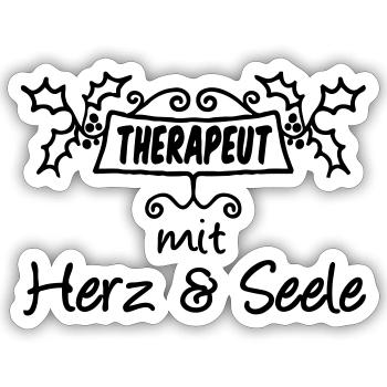 Therapeut - Herz & Seele Geschenk - Sticker Größe S (10 x 10 cm) - Mattweiß - Vorne