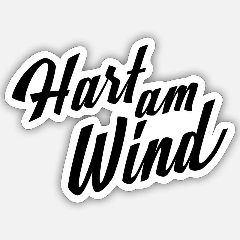 Hart am Wind Sticker Größe S (10 x 10 cm)