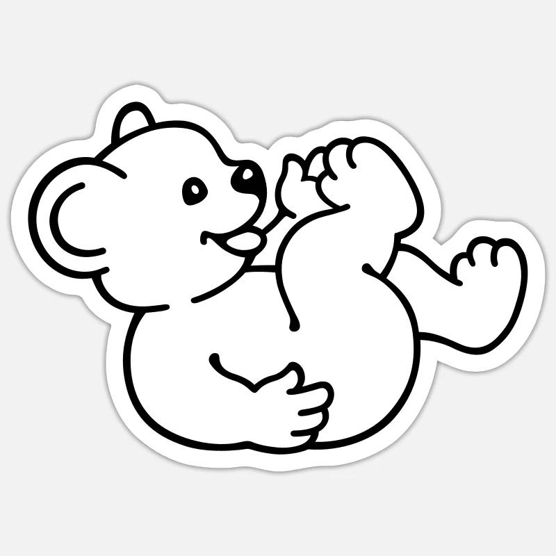 little bear (rd) - Sticker taille S (10 x 10 cm) - blanc mat
