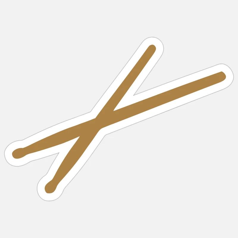 Drum sticks - Sticker size S (10 x 10 cm) - white matte