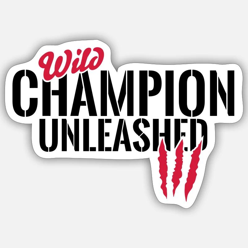 Wilder Champion entfesselt - Sticker taille S (10 x 10 cm) - blanc mat