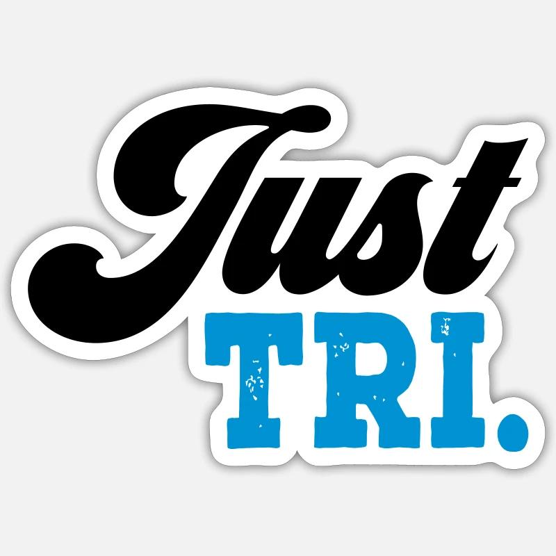 Triathlon - Sticker taille S (10 x 10 cm) - blanc mat