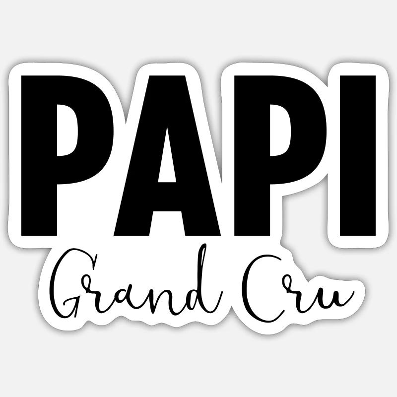 papi grand cru - Sticker taille S (10 x 10 cm) - blanc mat