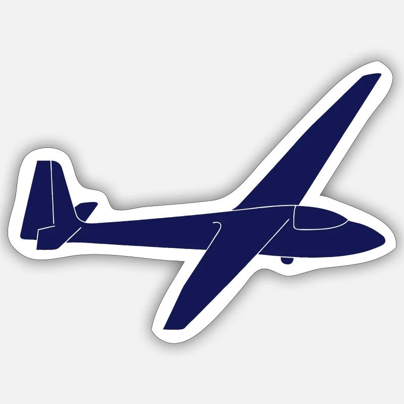 Planeur KA6 e - Sticker taille S (10 x 10 cm) - blanc mat