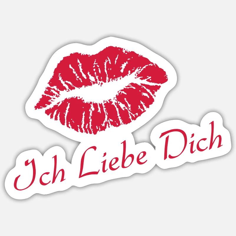 Ich Liebe Dich - Sticker Größe S (10 x 10 cm) - Mattweiß