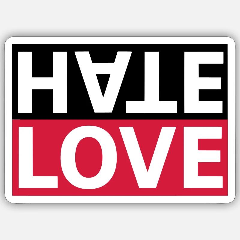 Hate Love Hass Liebe Statement Sticker Größe S (10 x 10 cm)