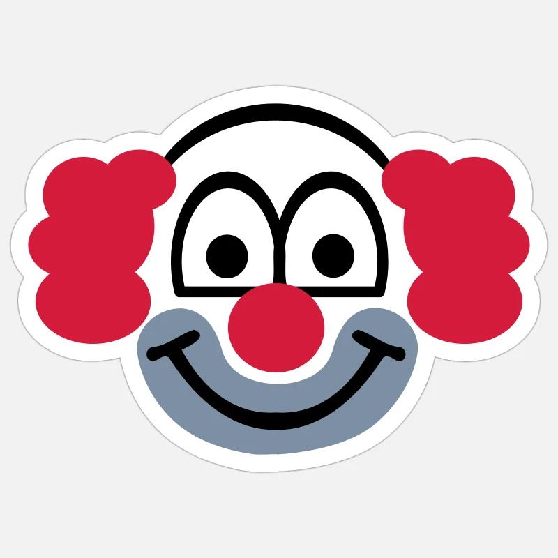 Clown face - Sticker size S (10 x 10 cm) - white matte