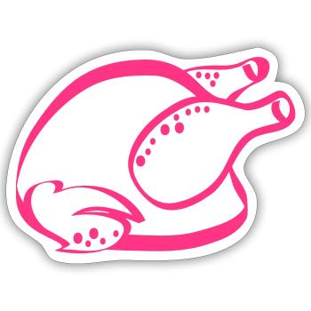 Hähnchen - Sticker Größe S (10 x 10 cm) - Mattweiß - Vorne