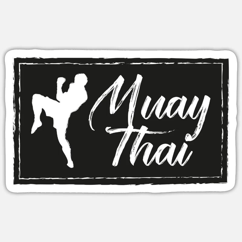Muay Thai Patch - Sticker size S (10 x 10 cm) - white matte