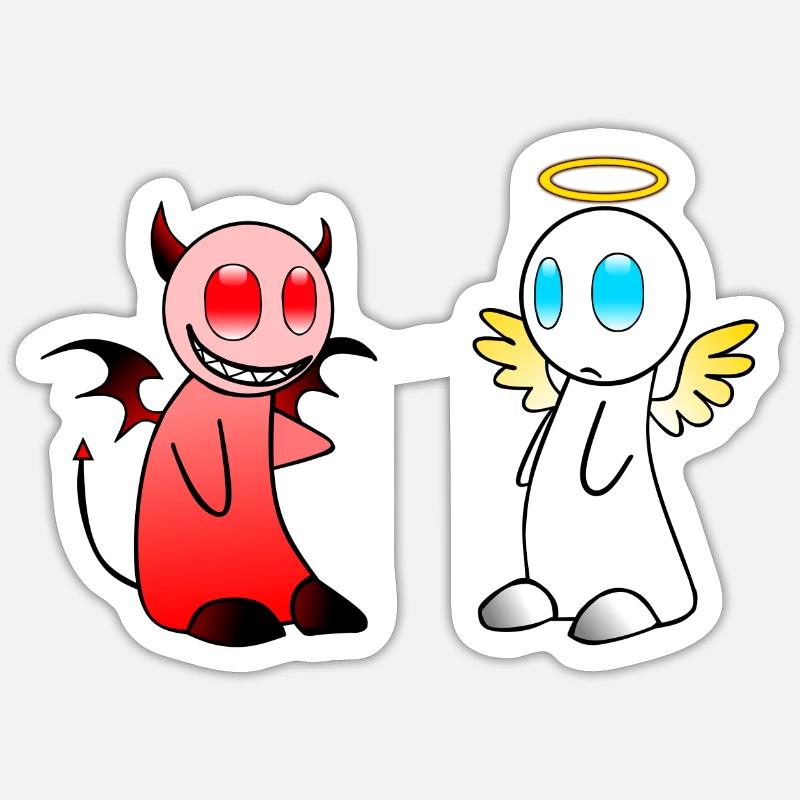 Angels and Devils - Sticker size S (10 x 10 cm) - white matte