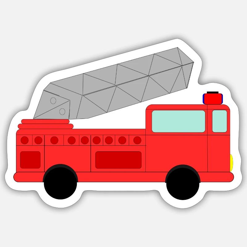 feu de pompier pompier pompier camion de pompier Sticker taille S (10 x 10 cm)