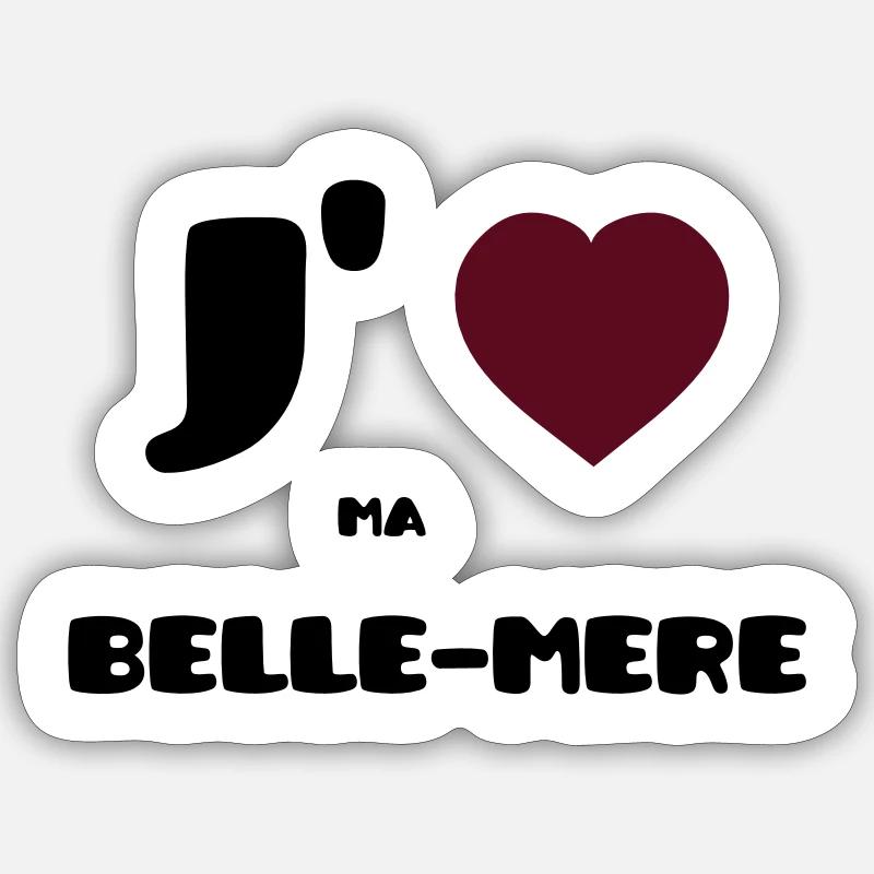 Ich liebe meine Mutter (V) - Sticker Größe S (10 x 10 cm) - Mattweiß